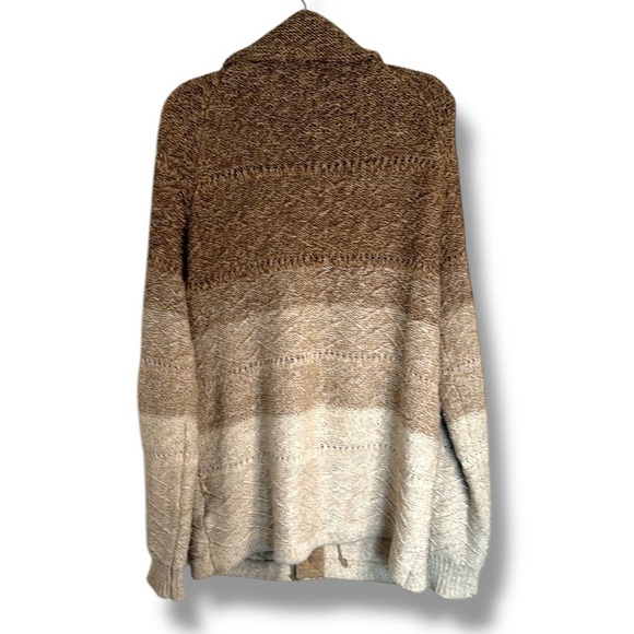 J Crew Cable Knit Ombre Shawl Collar Cardigan Size Large - Picture 6 of 6